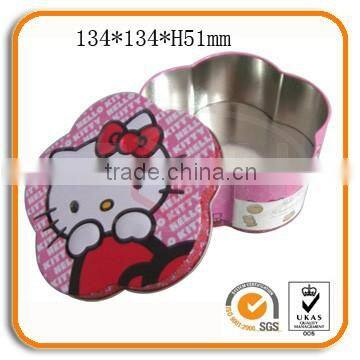 flower shape tin cake box packaging