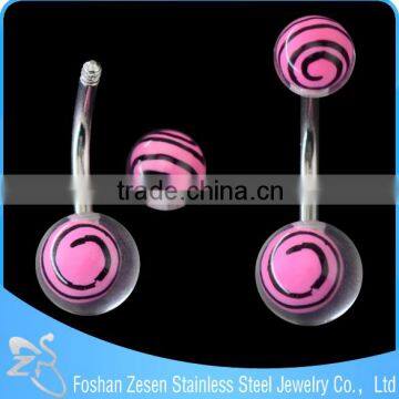 BR01814 Fashion Sexy Disco Ball Navel Piercing Bar Wholesale Acrylic Belly Ring photo-3