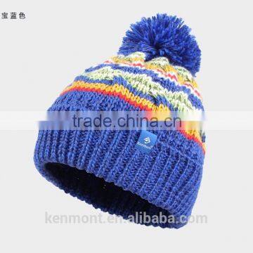 Bright color jacquard knit winter hats warm and cheap on sale