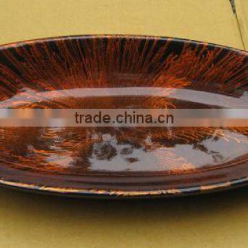 Beautiful deep oval lacquered tray TK Vietnam