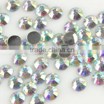 Factory Wholesale Crystal AB Flat Back Resin Stone, Flatbck Resine Rhinestone, Non Hotfix Epoxy Stone with Flat Back