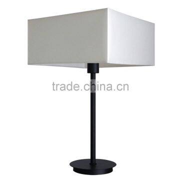 new products 2016 table lamp(Lampe de bureau/La lampara) in ebony bronze finish with pristine white square fabric lamp shade