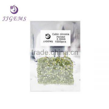 Wax casting 1.1mm peridot color cz micro pave beads