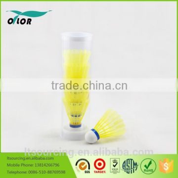 Yellow best Wholesale fleet nylon feather outdoor Badminton shuttlecock manufacturer china