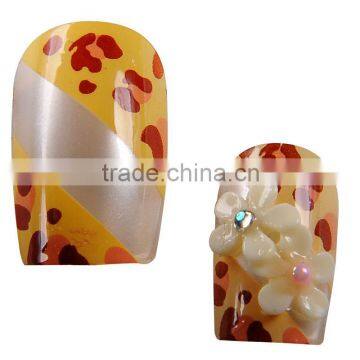 3D artificial nails with flowers decoration