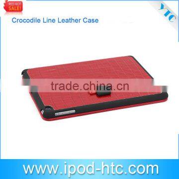2014 Fashion crocodile design leather protective case , Flip Stand PU Leather Case Crocodile Cover