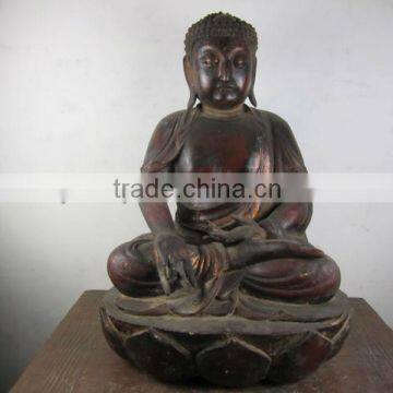 wooden buddha antique laughing buddha statue