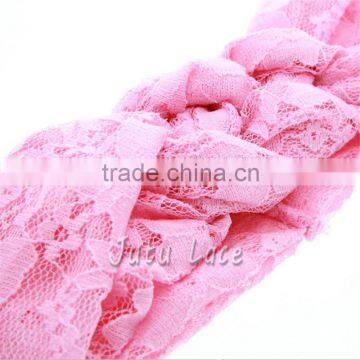 Fancy Lace Elastic Headbands - Knitted Head Wraps for 0-4years Old Kids Hair Accessory - Wide Lace Headband photo-3