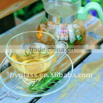 handmade clear glass decal glass tea mug