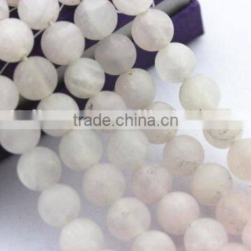 2.0mm Large Hole Hot Selling Round Matte Rose Quartz Gemstone Loose Beads Approximate 15.5 Inch