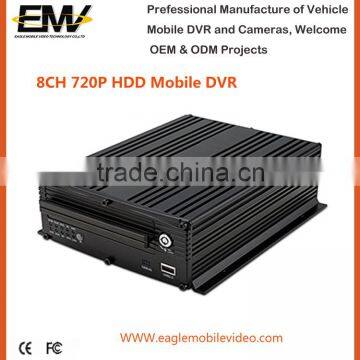 HD 8 Ch 720P AHD HDD Mobile DVR with 2TB HDD