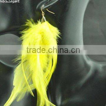 neon color feather earrings