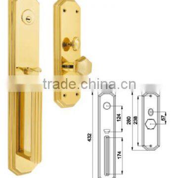 B-AL1209-PB Stainless steel material lock faceplate material handleset