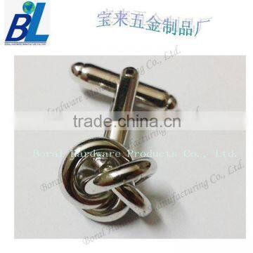 Special knotted iron cuff link with nickel plating