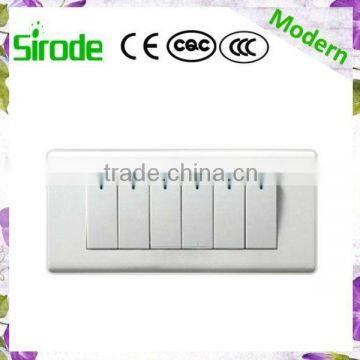 Classical Type Of Electrical 6 Gang Button Switch