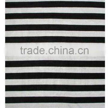 Stripes 140 Rib Black/White made with wool & Silk