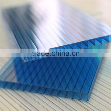 China manufacturer 4mm/6mm/8mm/10mm twin-wall polycarbonate hollow sheet/pc roofing material/pc awning toilet cover sheets