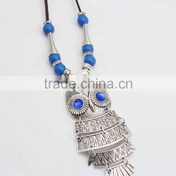 Hot Sale Rope Chain Owl Pendant Necklace