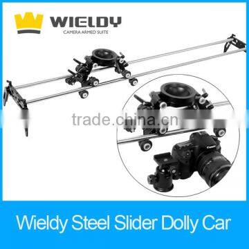 Wieldy 1.2m steel slider rail cars for cameras