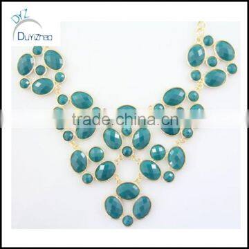 Royalblue resin new design lady fashion jewelry bubble statement bib necklace