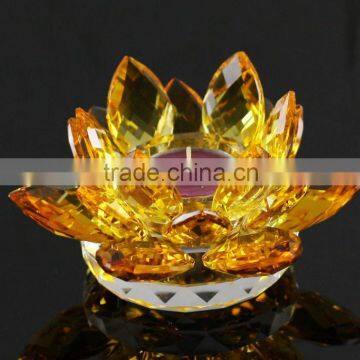 crystal glass lotus candleholder