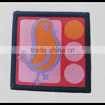 Hot sale die-cut shape school woven badge customized cheap woven patch and military badge