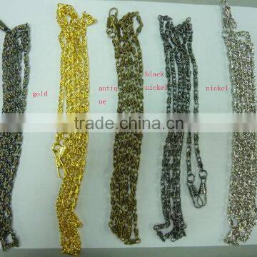 48 inch or 24 inch metal purse chain with two hooks