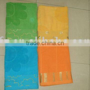 100%cotton reactive printed velour jacquard embroidery bath towel