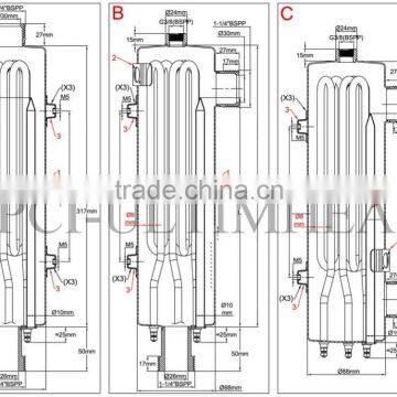 9SU431 Standard Liquid Heaters, 88mm Diameter, Length 313mm, Hairpin Tubular Heaters photo-2