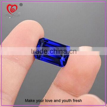 Hot Sell Different Cut Various Colors Cubic Zirconia for Jewelry Synthetic Blue Color Emerald Step Cut Gemstone Cubic Zirconia