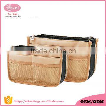 2016 style medium dual zippers cheap travel cosmetic bag