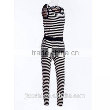 2016 Fashion Modern Style Stripe Pattern One Piece Women Jumpsuit for Ladies photo-3