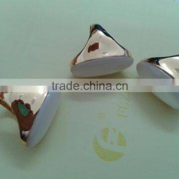 925 Sterling Silver Jewelry Wholesale 14K Gold Jewelry Plated Sterling Silver Ring Long Oval Cut MOP Gemstone Ring photo-2