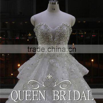 Real Works Luxury Bling Wedding Dresses Ball Gown in Turkey 2016 photo-4