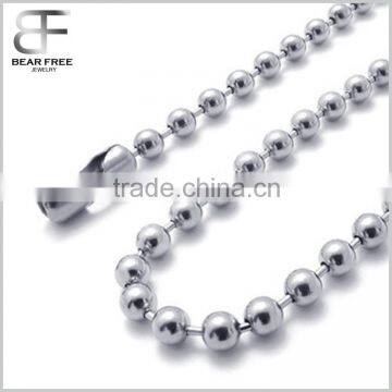 Men's Women's Stainless Steel Bead-Chain Necklace