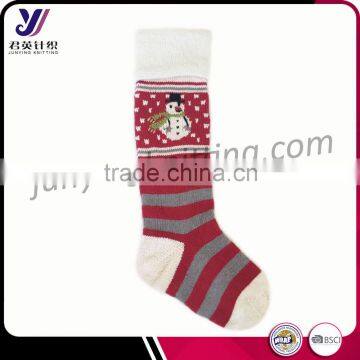 Winter wool felt knitted snowman Christmas stocking for gift factory wholesale sales ( accept the design draft)