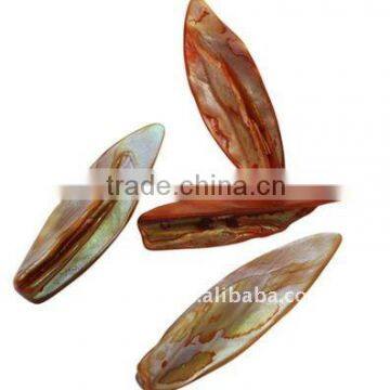 Sea Shell Beads, Dyed, Orange, about 45~48x14~18x6~10mm, hole: 1mm, about 140pcs/500g(BSHE-S027-1)