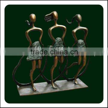 Abstract bronze cast figurative sculpture statues