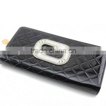 Latest Fashion wallet luxury Women Clutch bag black leather wallet