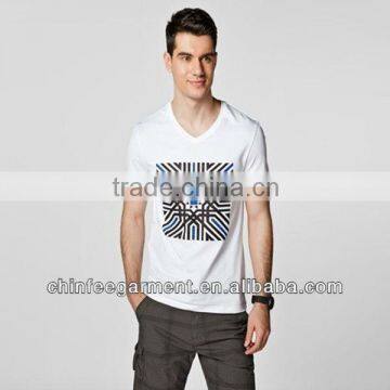 Cheap Mens V Neck Printed T Shirts From China Factory