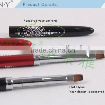 ANY Professional Nail Artist Using Nail Art Beauty Design Metal Handle UV Gel Flat Nail Brush Nylon Hair photo-3