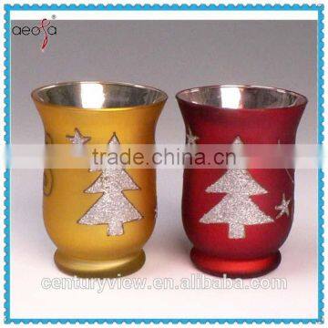 sprayed electropalting glass candle holder glass candle jar