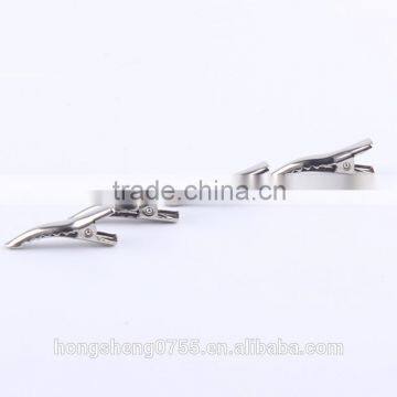 Small metal alligator hair clip with shinny nickel color for wholesale