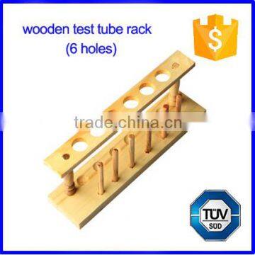 Clear Varnished Solid Wooden Test Tube Rack 6 Holes Tube Capacity photo-4