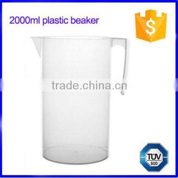 2000ml laboratory plastic measuring beaker for chemical lab instrument