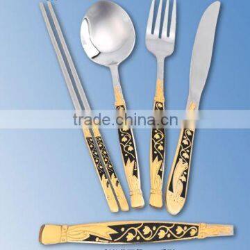 2015 Wholesale Metal Fork Spoonset With Gift Box Ceramic/kinds of Spoon and Fork Metal/disposable Plastic Spoon and Fork photo-3