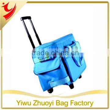 600D Polyester 3MM Foam Fancy Cooler Trolley Bags with Wheels