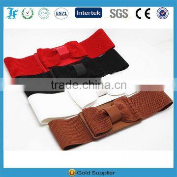 beautiful bowknot leather belt elastic leather belt china