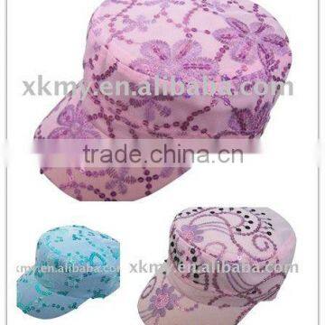 fashion embroidery with sequins military cap