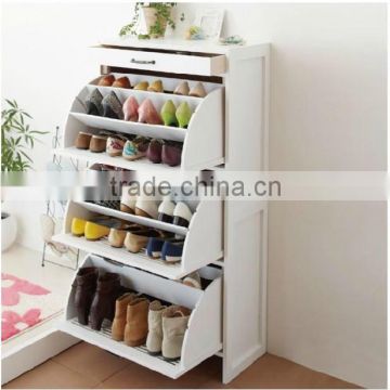 New design factory price fashion wooden shoe rack for living room